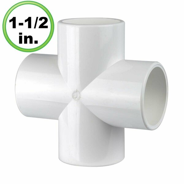 Cool Kitchen 1.5 in. 4-Way x PVC Fitting Cross - Furniture Grade CO3371339